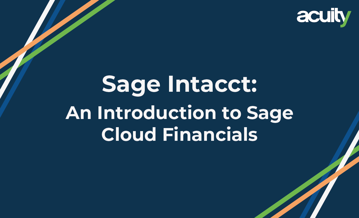 Sage Intacct, in introduction to sage cloud financials