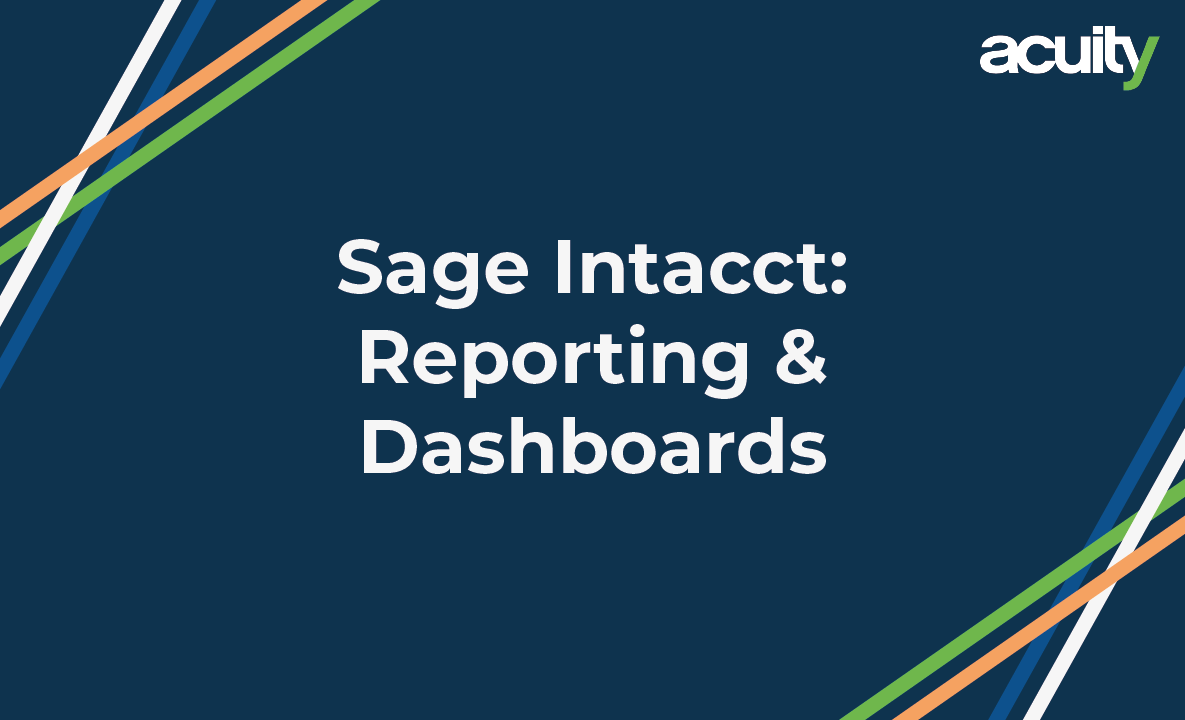 sage intacct reporting and dashboard