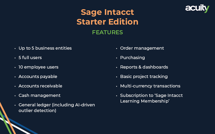 Sage Intacct starter edition feature