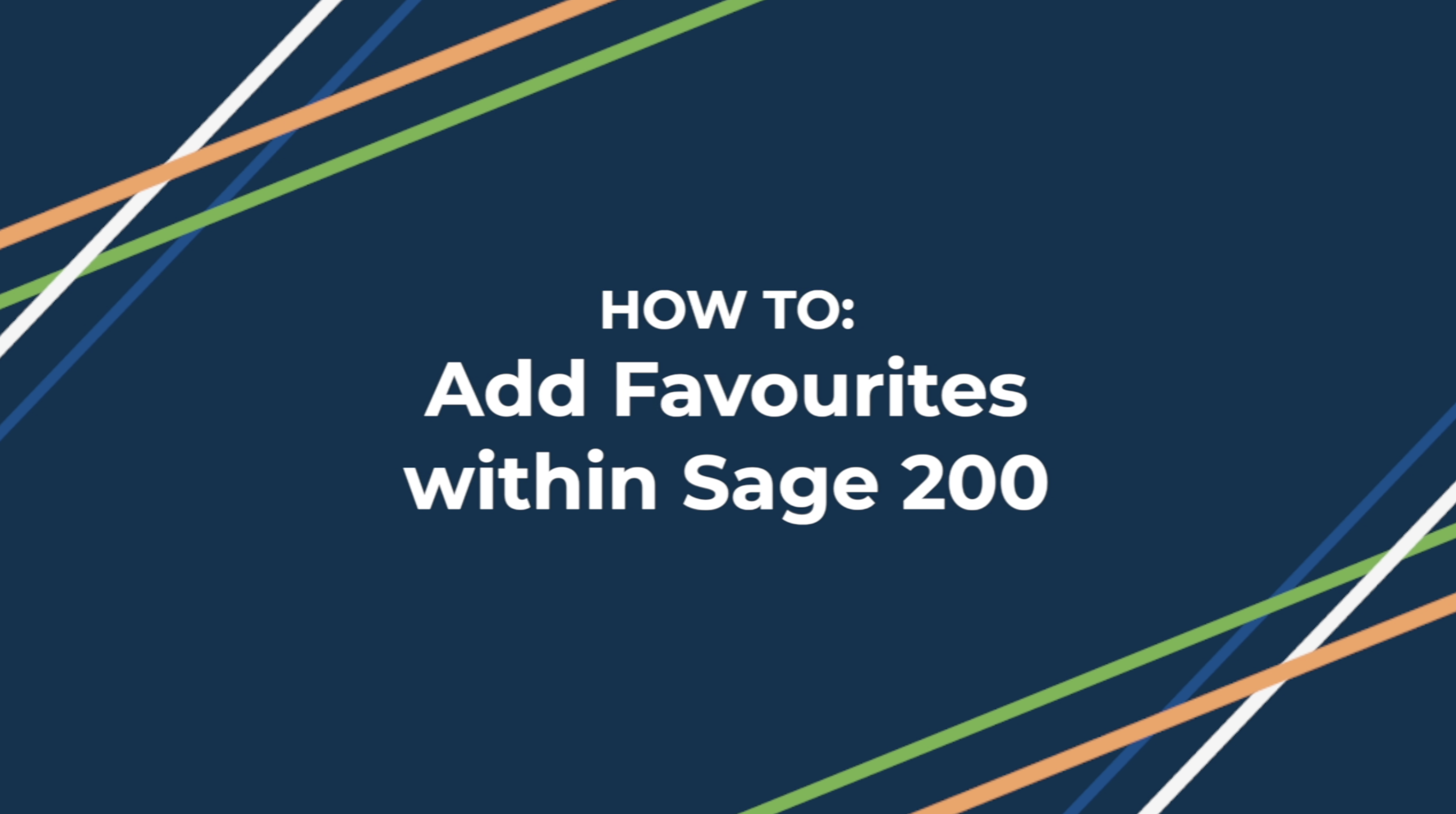 Add favourites within Sage 200
