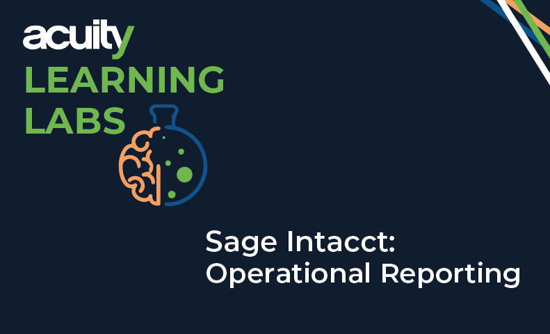 operational reporting sage intacct
