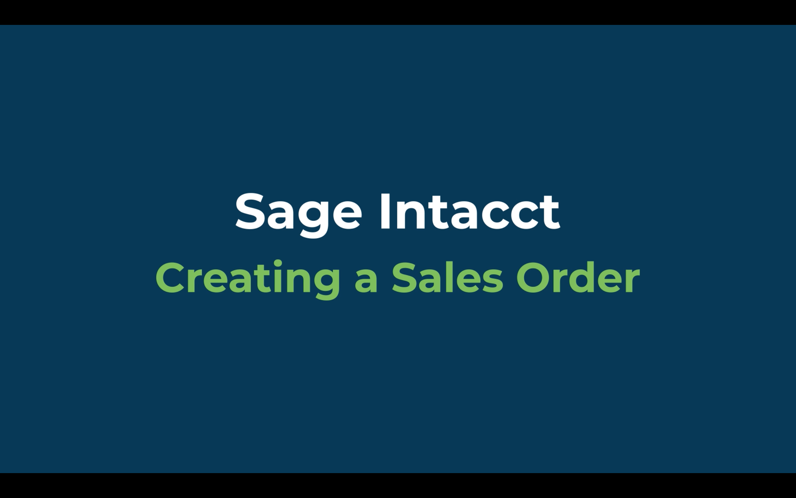 create a sales order sage intacct