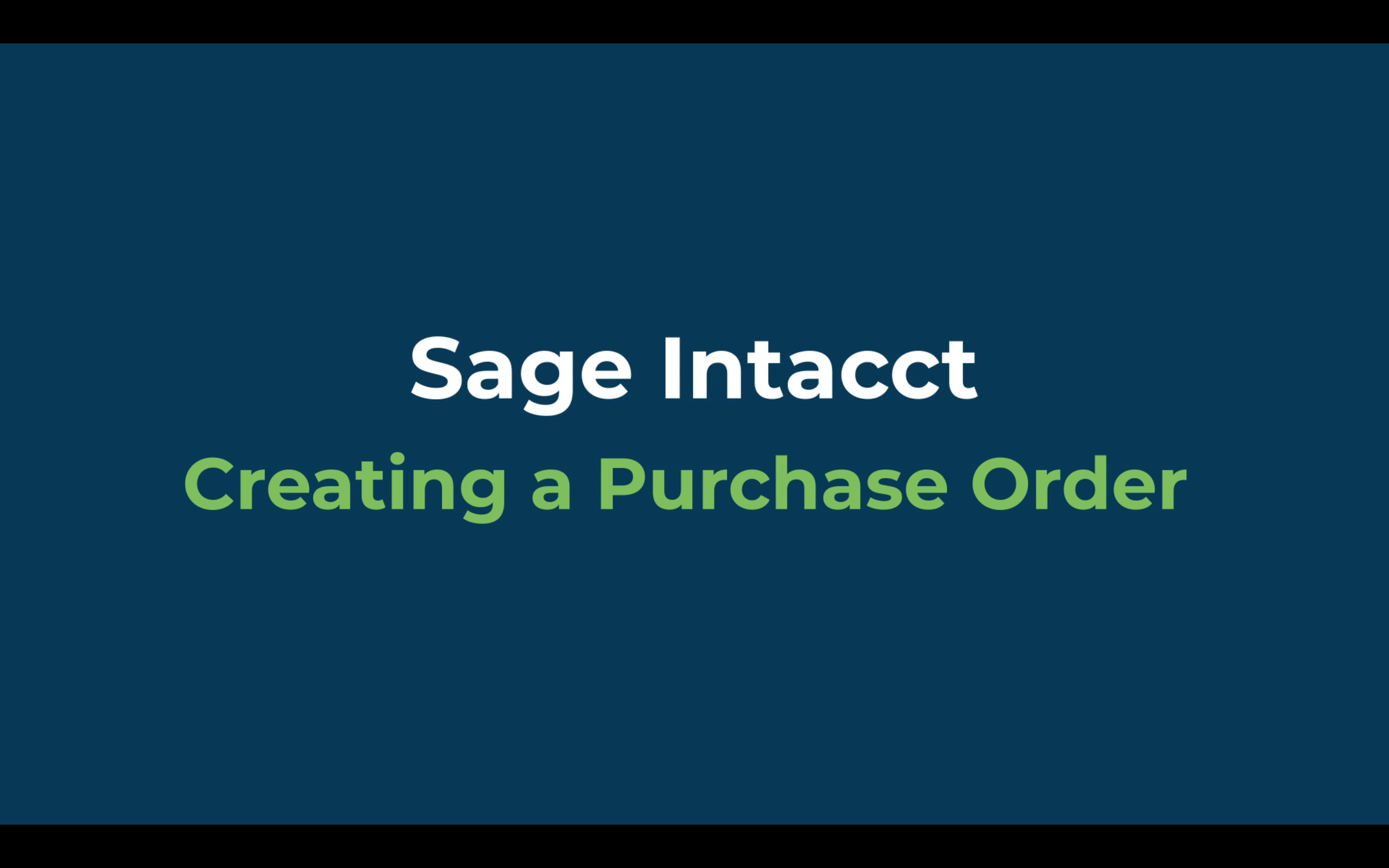 create a purchase order in sage intacct