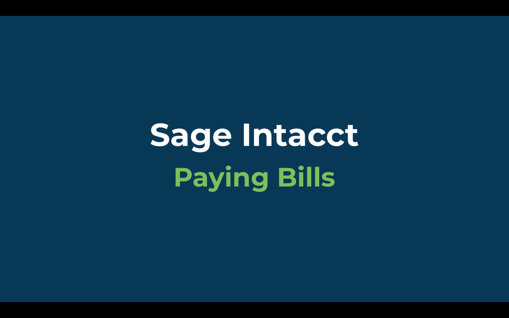 paying bills sage intacct